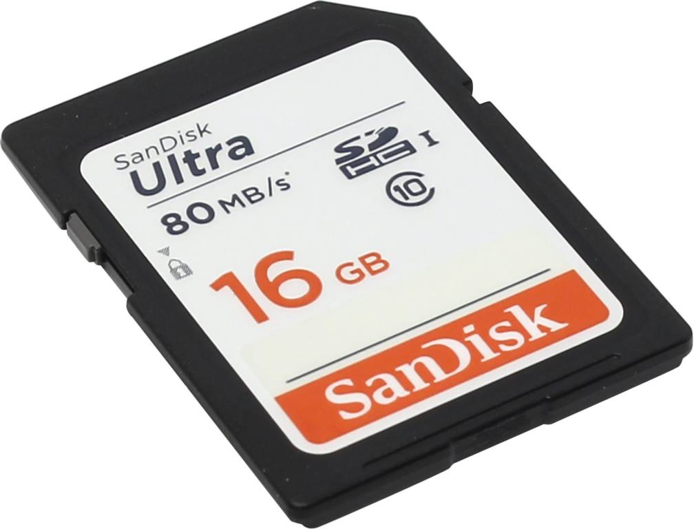    SDHC 16Gb SanDisk Ultra [SDSDUNC-016G-GN6IN] UHS-I U1 Class10