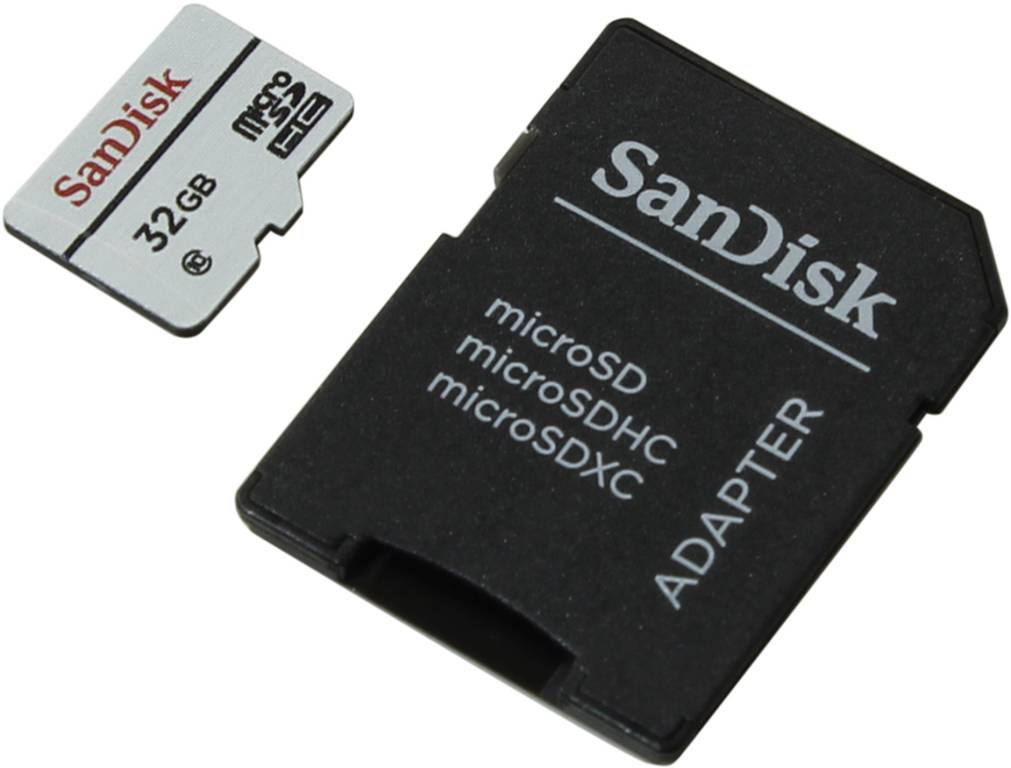    microSDHC 32Gb SanDisk [SDSDQQ-032G-G46A] Class10 + microSD-- > SD Adapter