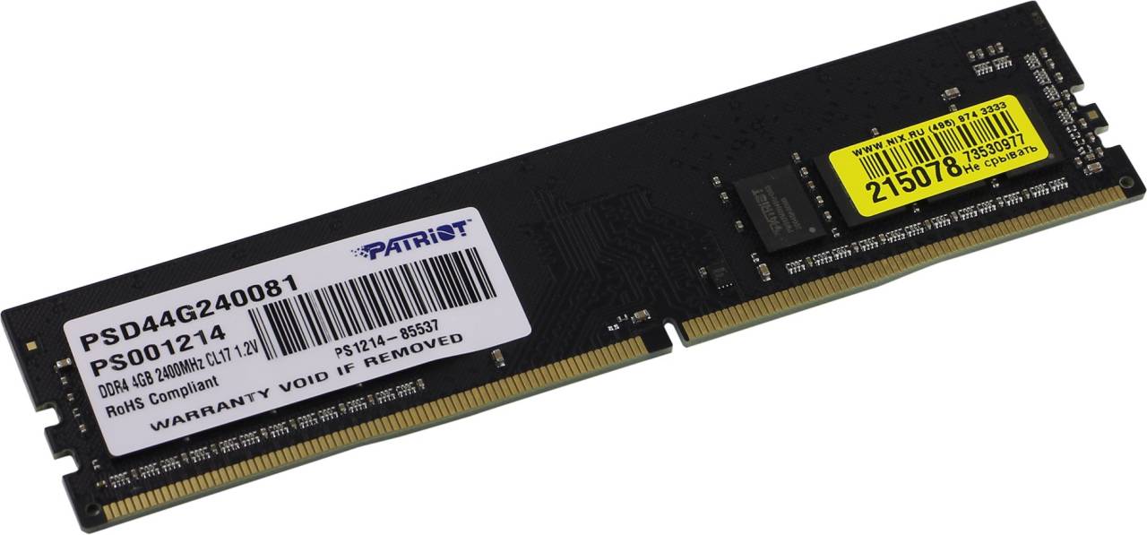   DDR4 DIMM  4Gb PC-19200 Patriot [PSD44G240081] CL16