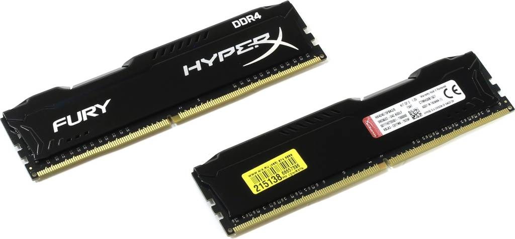    DDR4 DIMM  8Gb PC-19200 Kingston HyperX Fury [HX424C15FBK2/8] KIT 2*4Gb CL15