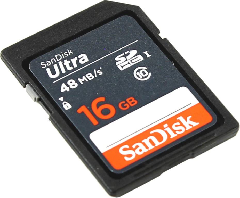    SDHC 16Gb SanDisk Ultra [SDSDUNB-016G-GN3IN] UHS-I U1 Class10