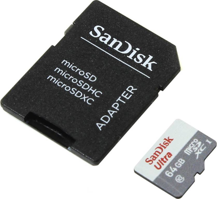    microSDXC 64Gb SanDisk Ultra [SDSQUNB-064G-GN3MA] UHS-I U1 Class10