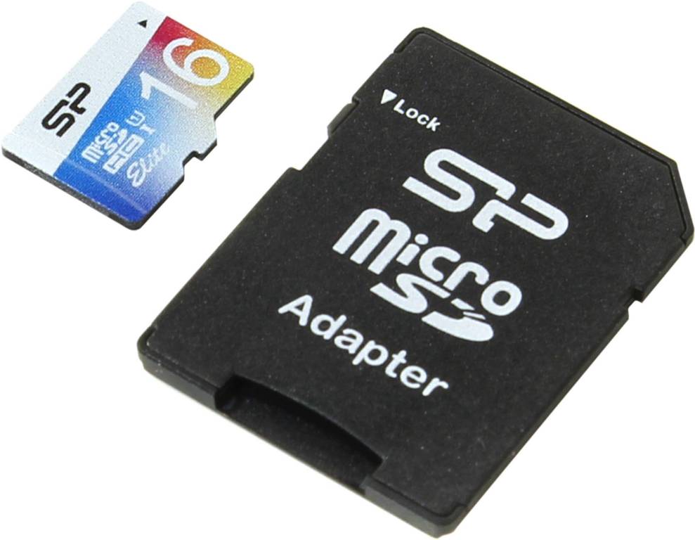    microSDHC 16Gb Silicon Power [SP016GBSTHBU1V20SP] UHS-I U1+microSD-- >SD Adapt