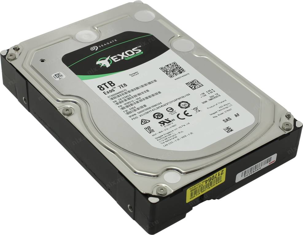купить Жесткий диск 8 Tb SAS 12Gb/s Seagate Enterprise Capacity [ST8000NM0075] 3.5” 7200rpm 256Mb