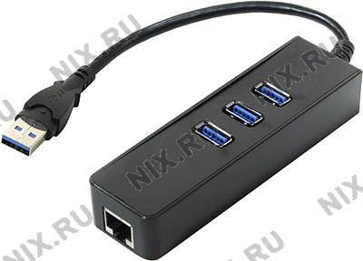    USB3.0 Orient [JK-340] Hub 3 port + LAN UTP10/100/1000Mbps