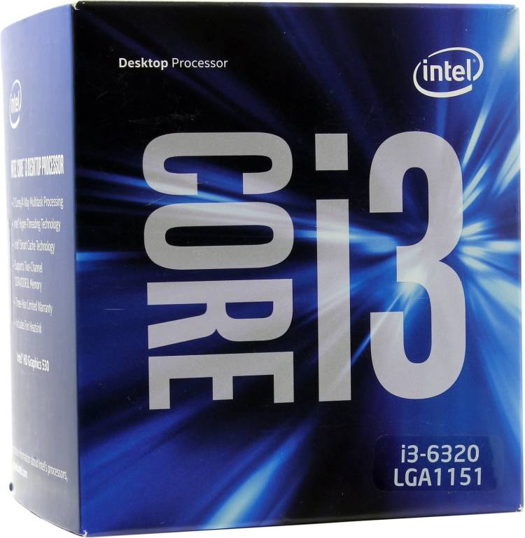   Intel Core i3-6320 BOX 3.9 GHz/2core/SVGA HD Graphics 530/0.5+ 4Mb/51W/8 GT/s LGA1151