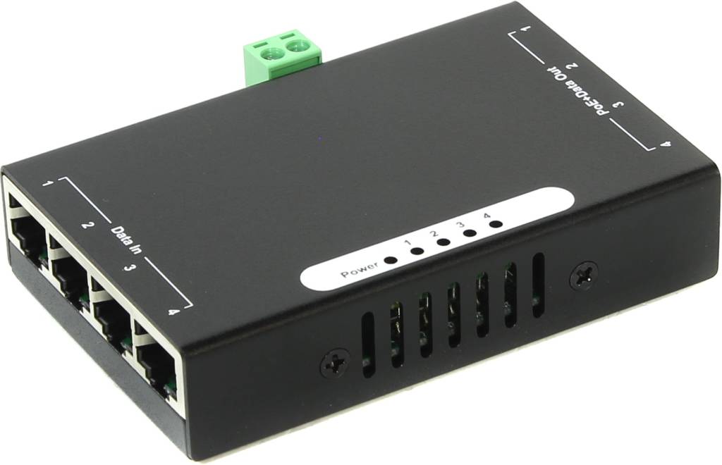    PoE MultiCo [EW-P10044] PoE+ Gigabit E-net injector (4UTP 10/100/1000Mbps)