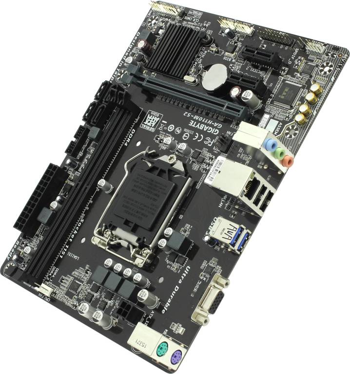    LGA1151 GIGABYTE GA-H110M-S2 rev1.0(RTL)[H110]PCI-E Dsub GbLAN SATA MicroATX 2DD