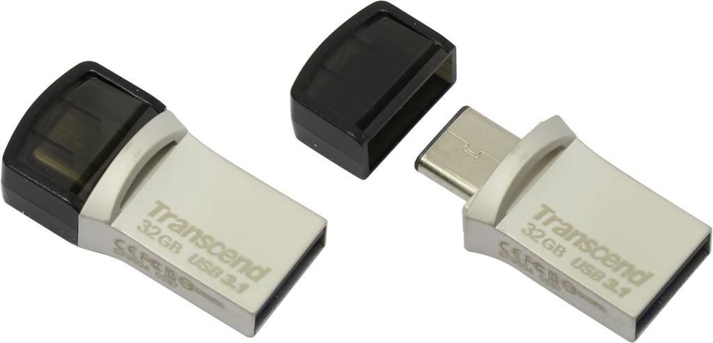   USB3.0/USB Type C OTG 32Gb Transcend [TS32GJF890S] JetFlash 890S (RTL)