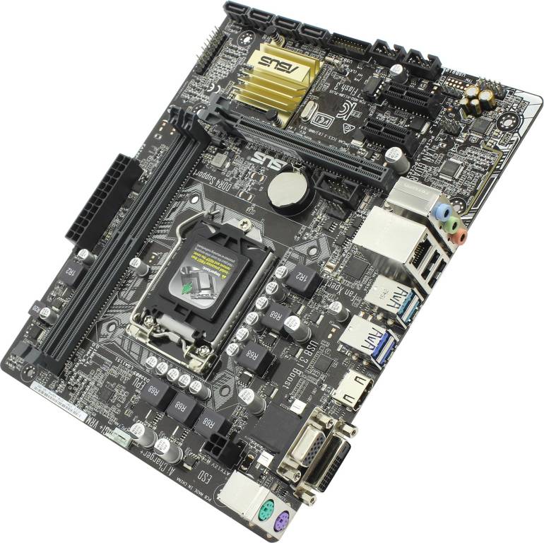    LGA1151 ASUS H110M-PLUS (RTL) [H110] PCI-E Dsub+DVI+HDMI GbLAN SATA MicroATX 2DDR4