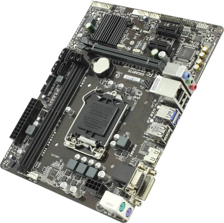    LGA1151 GIGABYTE GA-H110M-S2H rev1.0(RTL)[H110]PCI-E Dsub+DVI+HDMI GbLAN SATA Micr