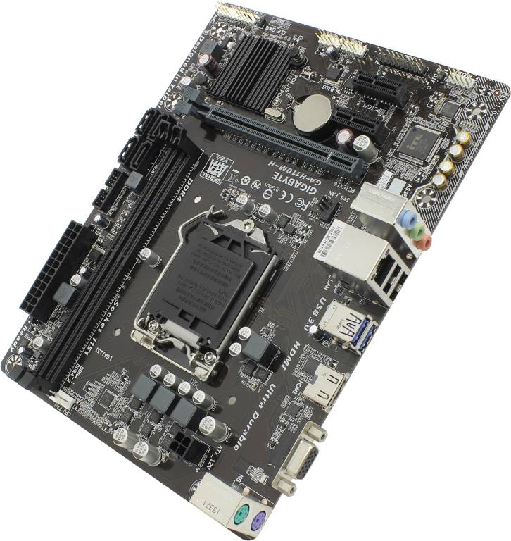    LGA1151 GIGABYTE GA-H110M-H rev1.0(RTL)[H110]PCI-E Dsub+HDMI GbLAN SATA MicroATX 2  !!!   !!!