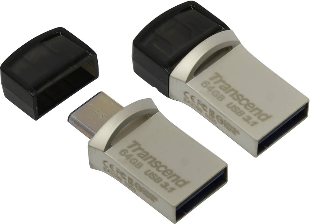   USB3.0/USB Type C OTG 64Gb Transcend [TS64GJF890S] JetFlash 890S (RTL)