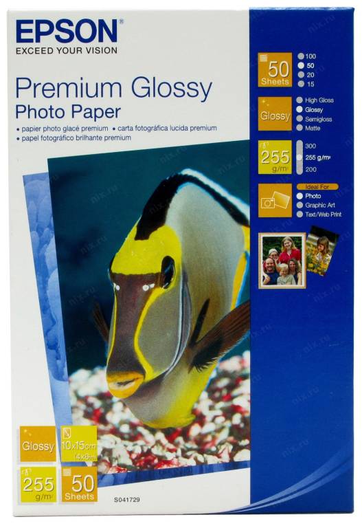   A6 EPSON S041729 Glossy Photo Paper (10x15, 50 , 255 /2) 