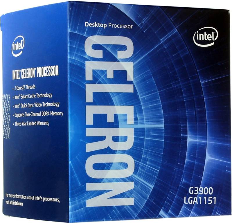   Intel Celeron G3900 BOX 2.8 GHz/2core/SVGA HD Graphics 510/0.5+2Mb/51W/8GT/s LGA1151