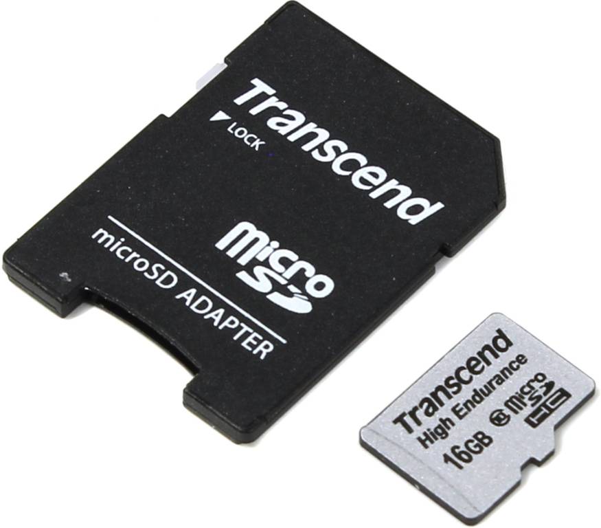    microSDHC 16Gb Transcend [TS16GUSDHC10V] Class 10 + microSD-- >SD Adapter