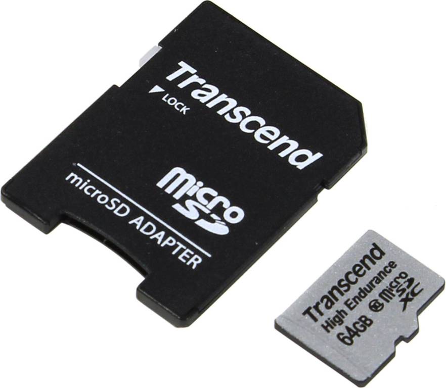    microSDXC 64Gb Transcend [TS64GUSDXC10V] Class 10 + microSD-- >SD Adapter