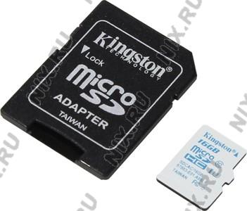    microSDHC 16Gb Kingston [SDCAC/16GB] UHS-I U3 + microSD-- >SD Adapter