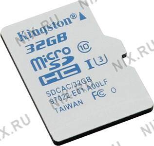    microSDHC 32Gb Kingston [SDCAC/32GBSP] UHS-I U3