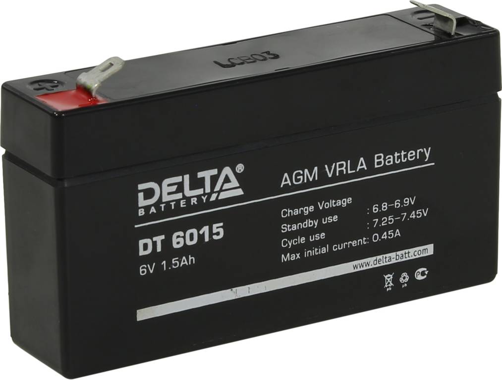    6V  1,5Ah Delta DT 6015