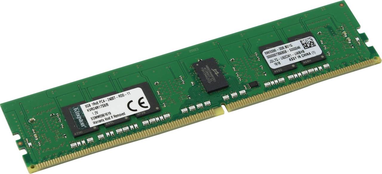   DDR4 RDIMM  8Gb PC-19200 Kingston [KVR24R17S8/8] CL17 ECC Registered  1Rx8