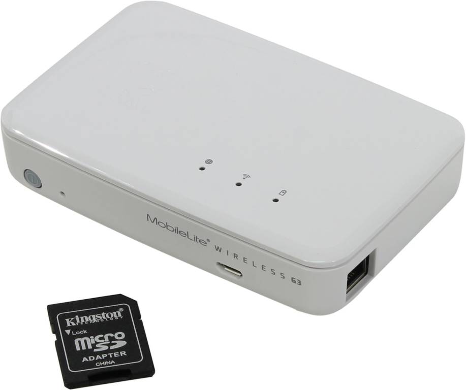   USB2.0 Kingston < MLWG3ER > Wi-Fi SDXC Card/USB flash drive Reader/Writer (Li-pol 5400 mAh)