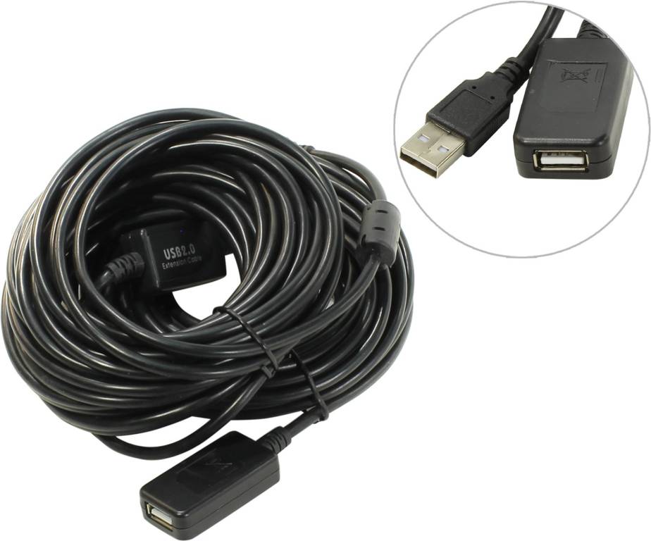 купить Кабель удлинитель USB 2.0-repeater A-- >A 15м (активный)