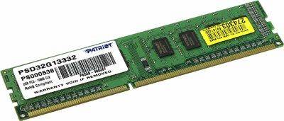    DDR3 DIMM  2Gb PC-10600 Patriot [PSD32G13332] CL9