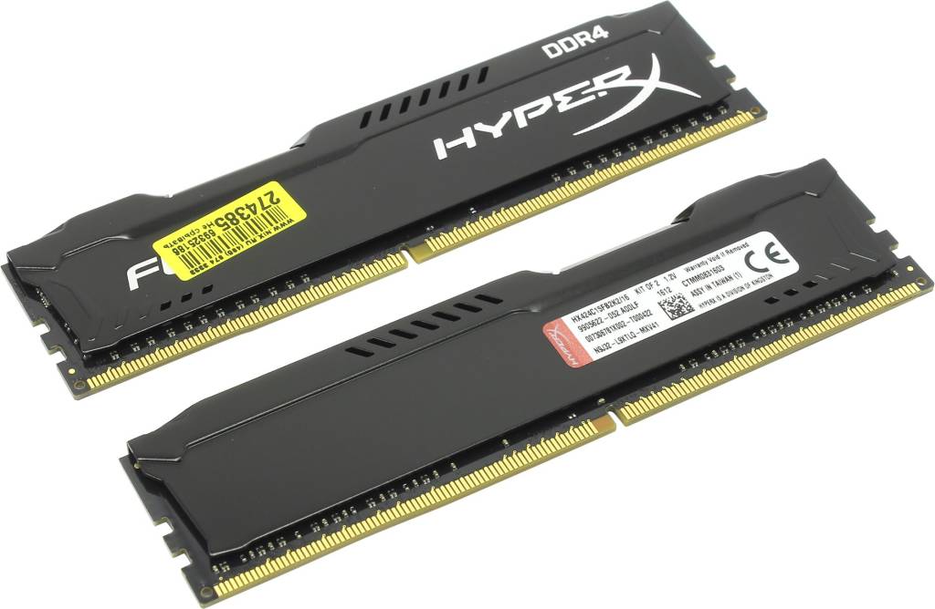    DDR4 DIMM 16Gb PC-19200 Kingston HyperX Fury [HX424C15FB2K2/16] KIT 2*8Gb CL15