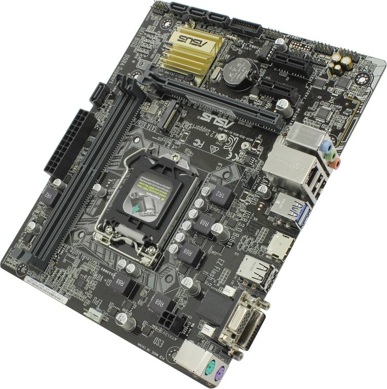    LGA1151 ASUS H110M-A/M.2(RTL)[H110]PCI-E Dsub+DVI+HDMI GbLAN SATA MicroATX 2DDR4