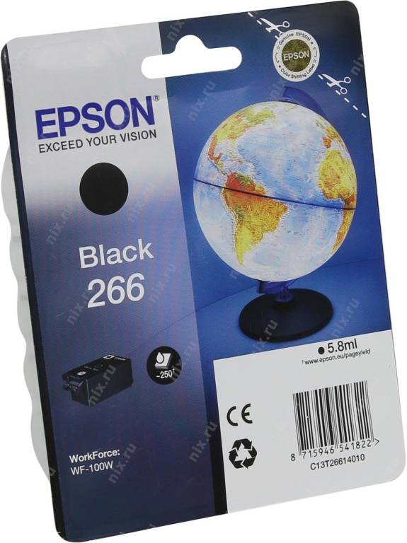   Epson T266 [C13T2661401] Black (o)  WorkForce WF-100W