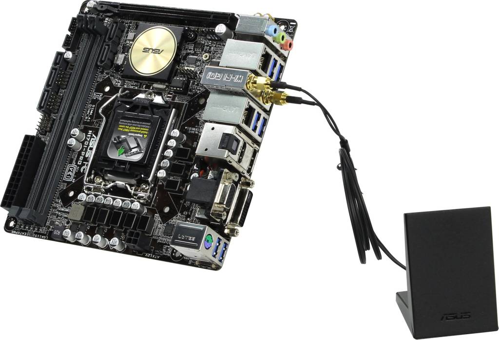    LGA1151 ASUS H170I-PRO(RTL)[H170]PCI-E Dsub+DVI+HDMI+DP GbLAN+WiFi+BT SATA Mini-IT