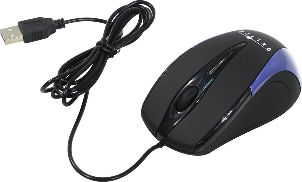   USB OKLICK Optical Mouse [235M] [Black-Blue] (RTL) 3.( ) [997801]