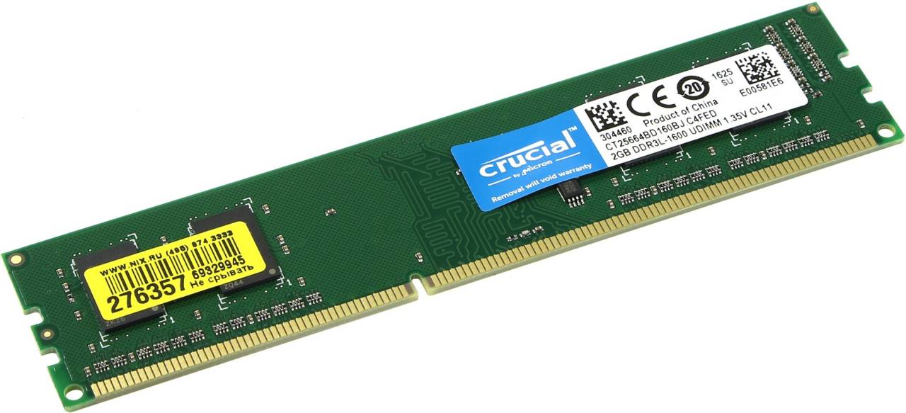    DDR3 DIMM  2Gb PC-12800 Crucial [CT25664BD160BJ]
