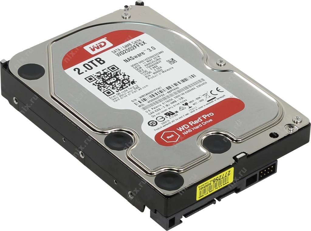купить Жесткий диск 2 Tb SATA-III Western Digital Red Pro [WD2002FFSX] 3.5”  7200rpm  64Mb