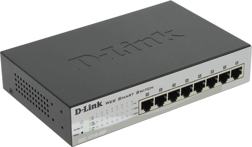    8-. D-Link [DES-1210-08P/C2A]  (8UTP 10/100Mbps PoE)