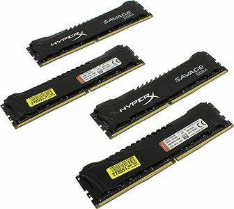   DDR4 DIMM 32Gb PC-19200 Kingston HyperX Savage [HX424C12SB2K4/32] KIT 4*8Gb CL12