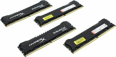    DDR4 DIMM 32Gb PC-21300 Kingston HyperX Savage [HX426C13SB2K2/32] KIT 4*8Gb CL13