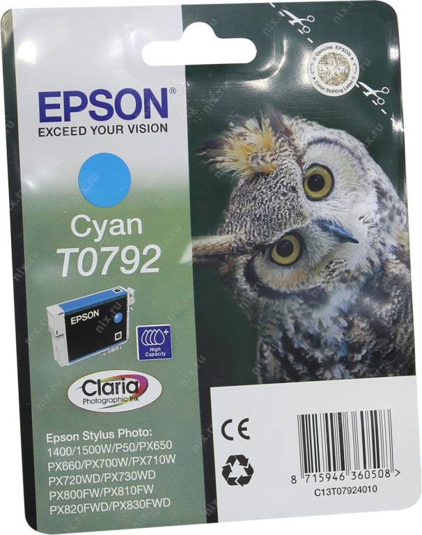   Epson T0792 [T07924010] Cyan (o)  ST Photo 1400/P50,PX650/660/700W/710W/720W