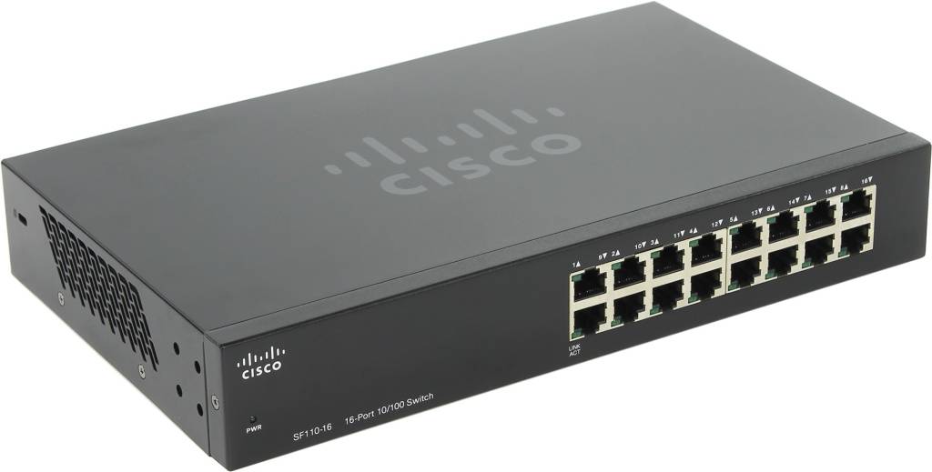   16-. Cisco [SF110-16-EU] 16-port Switch (16UTP 10/100Mbps)