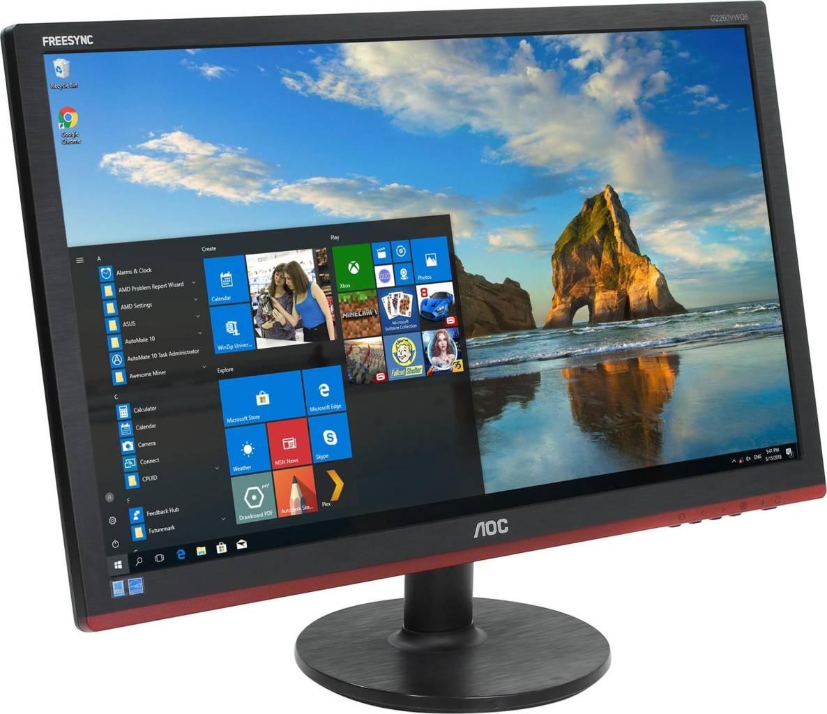   21.5 AOC G2260VWQ6 [Black&Red] (LCD, Wide, 1920x1080, D-Sub, HDMI, DP)