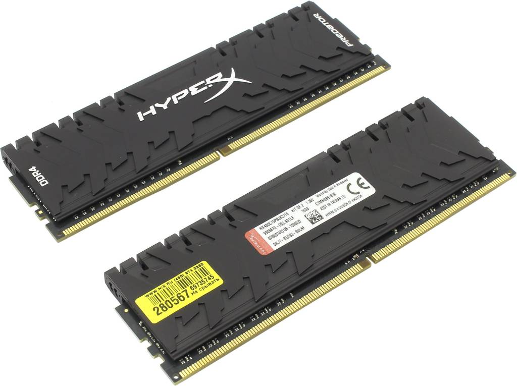    DDR4 DIMM 16Gb PC-24000 Kingston HyperX Predator [HX430C15PB3K2/16] KIT 2*8Gb CL15