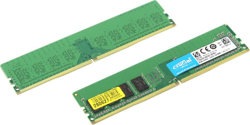    DDR4 DIMM 16Gb PC-19200 Crucial [CT2K8G4DFS824A] KIT 2*8Gb CL17