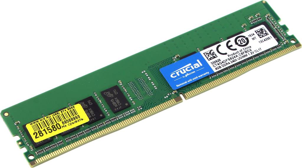    DDR4 DIMM  4Gb PC-19200 Crucial [CT4G4DFS824A] CL17