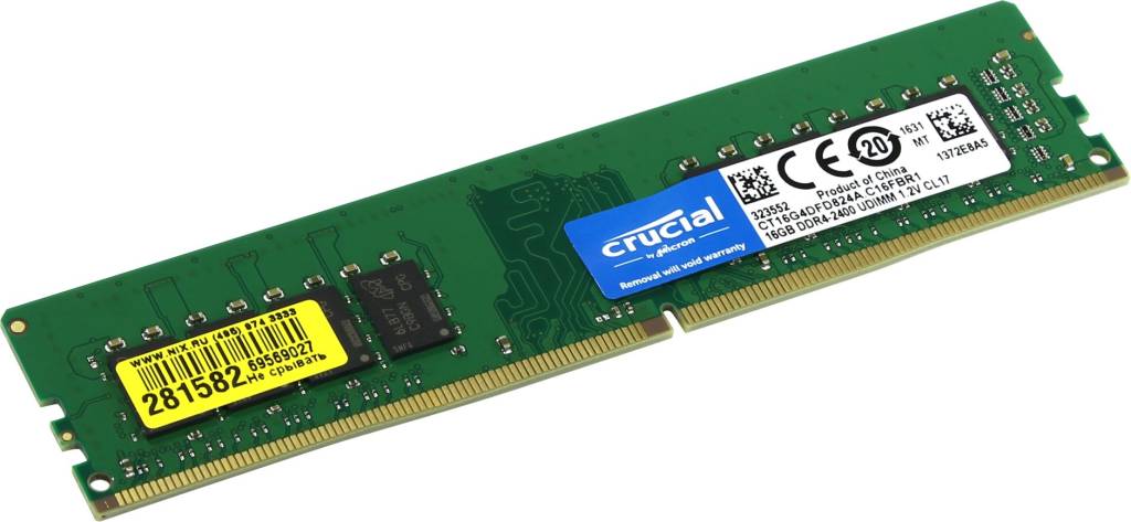    DDR4 DIMM 16Gb PC-19200 Crucial [CT16G4DFD824A] CL17