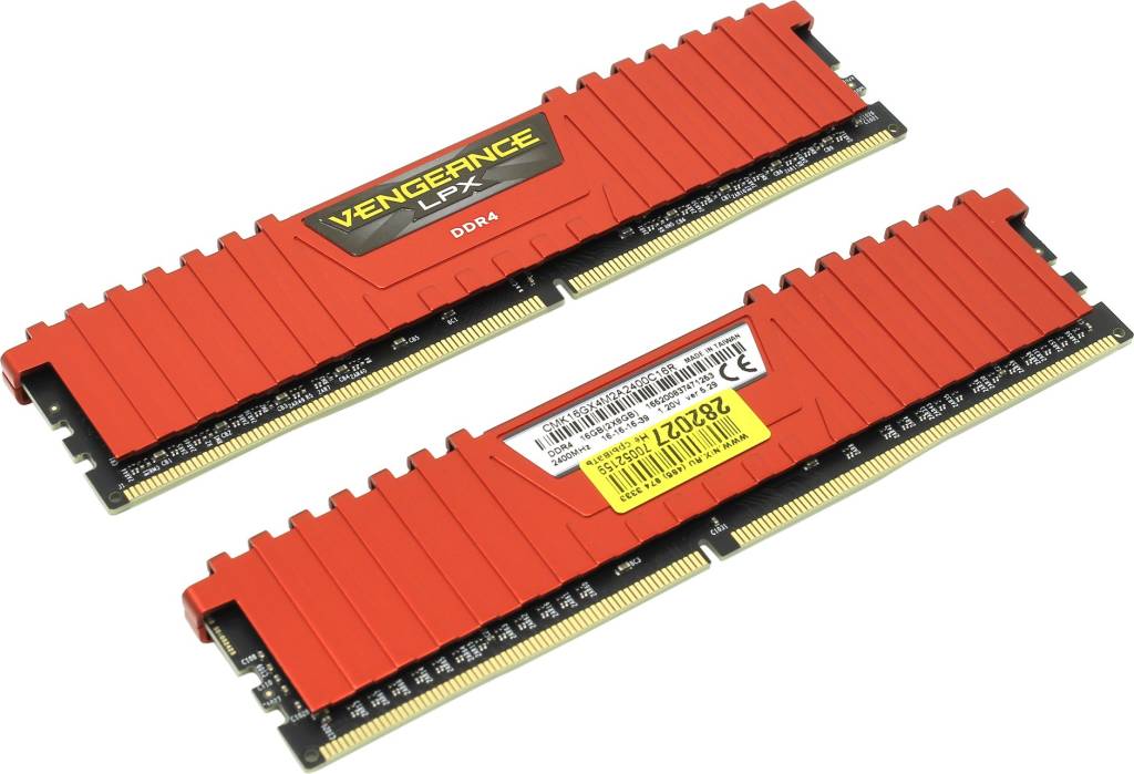    DDR4 DIMM 16Gb PC-19200 Corsair Vengeance LPX [CMK16GX4M2A2400C16R] KIT 2*8Gb