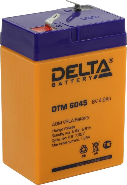    6V  4.5Ah Delta DTM 6045
