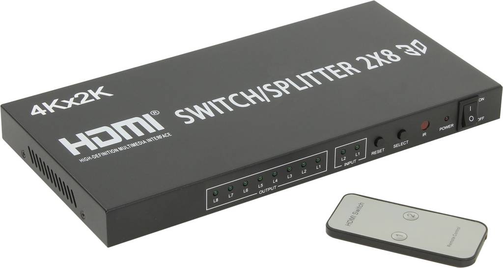   HDMI Orient [HSP0208H] Splitter (2in - > 8out)