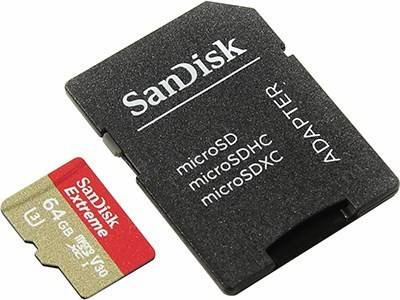    microSDXC 64Gb SanDisk Extreme [SDSQXVF-064G-GN6MA] UHS-II U3+microSD-- >SD Ad