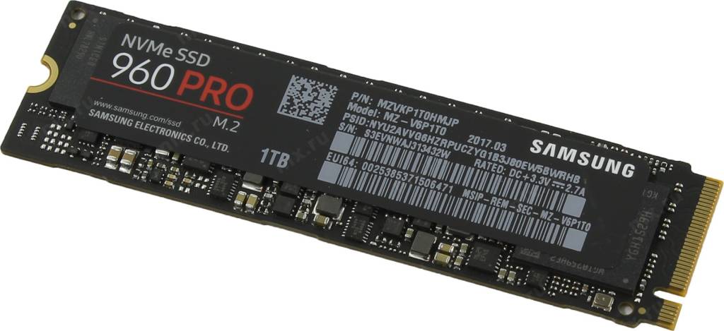   SSD 1 Tb M.2 2280 M Samsung 960 PRO Series [MZ-V6P1T0BW] (RTL) V-NAND MLC